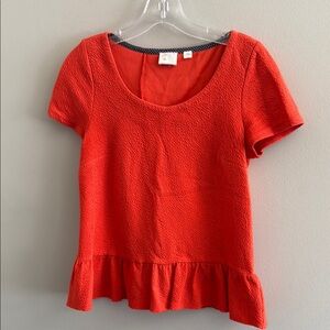 Anthropologie Short Sleeve Peplum Top